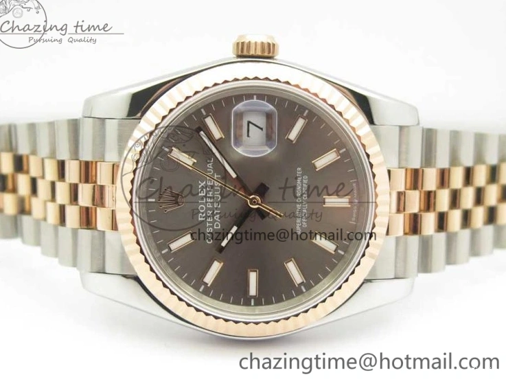MiroTime 0309 DateJust 36mm 904 SS RG Wrapped 116231 GMF Gray Dial on SS RG Wrapped Jubilee Bracelet A Durable 3276